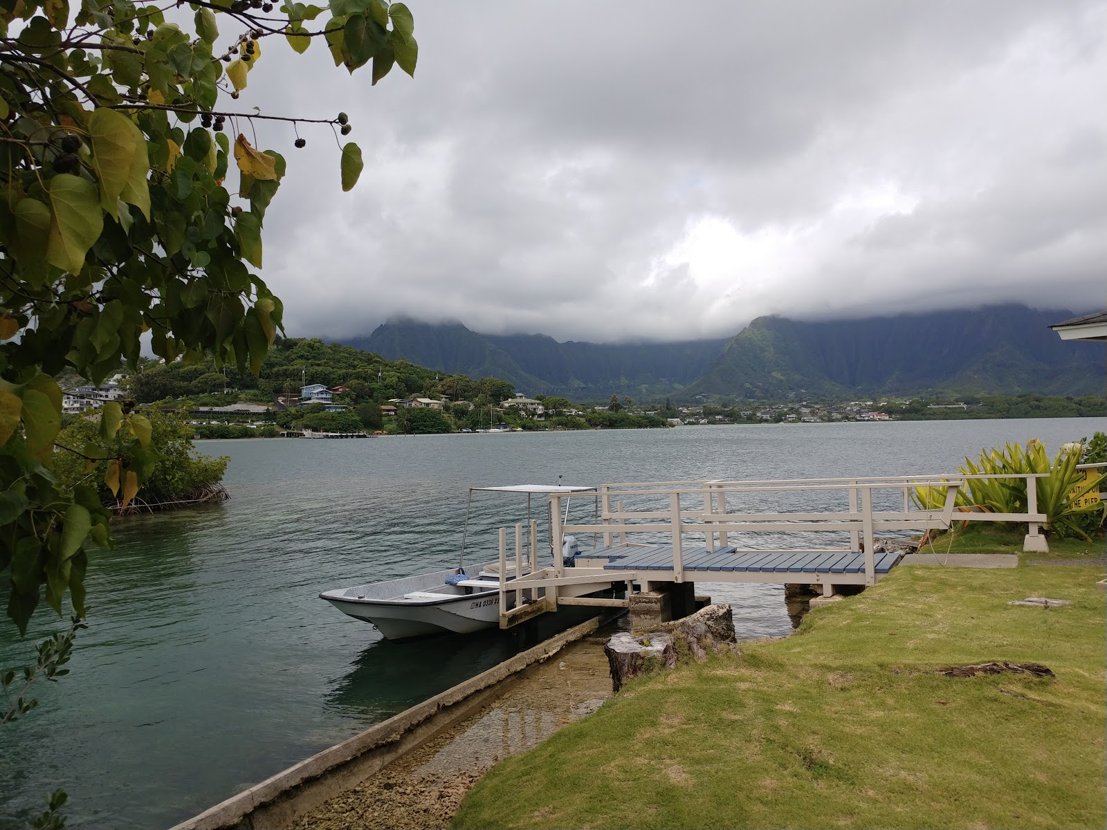 Photo de Coconut Island Beach avec sable noir avec caillou de surface