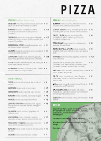 Pizzeria Aria pizza & cucina à Caselle (le menu)