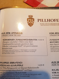 Bocksbeutel-Stube im Hotel Pillhofer à Nuremberg menu