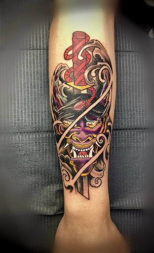 Explore nezuko tattoo ideas, creative tattoo ideas in Vinton, available at Cherry Bomb Tattoo and piercing