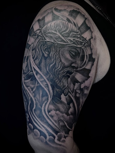 Explore tattoo half sleeve ideas male, creative tattoo ideas in Mount Clemens, available at Hand & Heart Tattoo