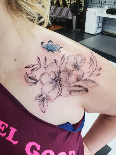 Explore stardust tattoo ideas, creative tattoo ideas in Sturgis, available at The Tattoo Cellar