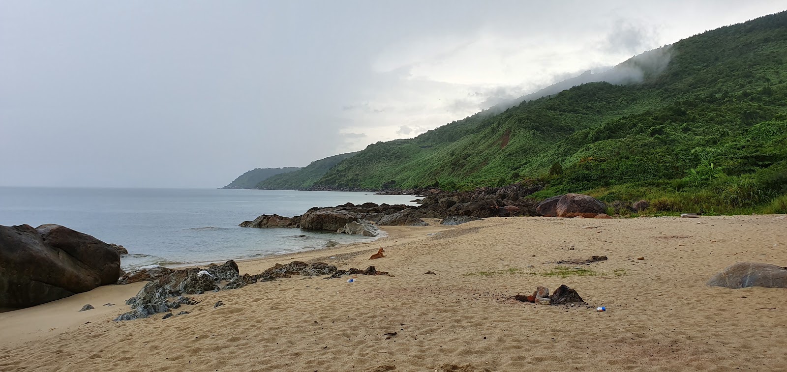 Photo de Sung Co Beach protégé par des falaises