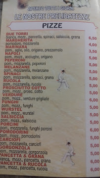 Pizzeria Due Torri à Crespellano menu