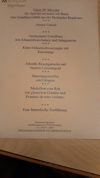 Jägerhaus à Heubach menu