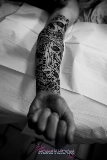 Explore men tattoo ideas shoulder, creative tattoo ideas in Islip, available at Blue Honeymoon Tattoo