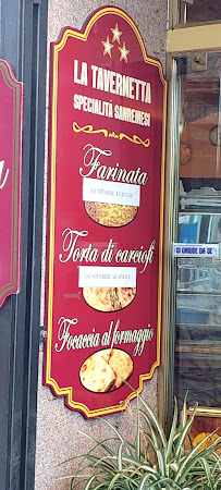 Menu du La Tavernetta à Sanremo