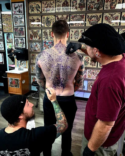 Find good vs evil tattoo ideas for your next unique tattoo in Hampton at Ancient Art Tattoo Studio