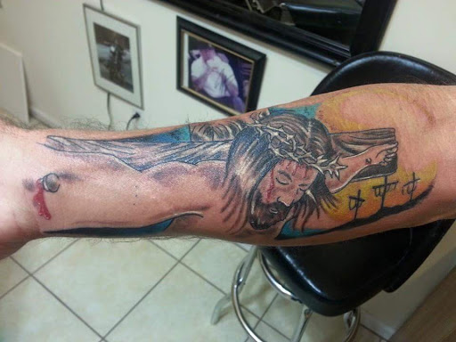 Explore 3/4 sleeve tattoo ideas, creative tattoo ideas in Brunswick, available at Street Life Tattoos