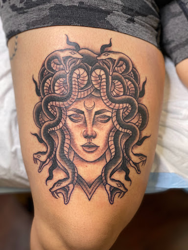 Explore lion and lioness tattoo ideas, creative tattoo ideas in Modesto, available at Inkwell Tattoo