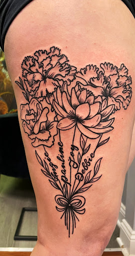 Explore healing symbol tattoo ideas, creative tattoo ideas in Girard, available at Empress Tattoos FKA Treehouse Tattoo