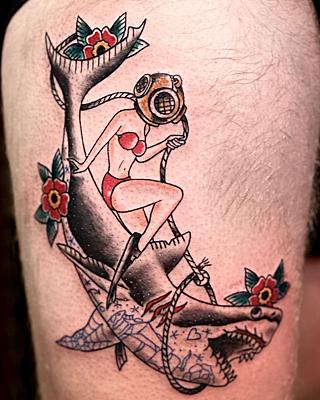 Explore red ink tattoo ideas, creative tattoo ideas in Fort Lauderdale, available at Babylon Tattoo