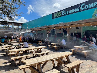 A pint of beer on a bar