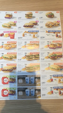 Menu / carte de McDonald's à Salzbergen