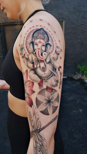 Explore men back tattoos ideas, creative tattoo ideas in Miami, available at Glitterpoop Studios