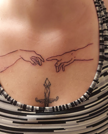 Explore aztec chest tattoo ideas, creative tattoo ideas in New Orleans, available at Catahoula Tattoo 