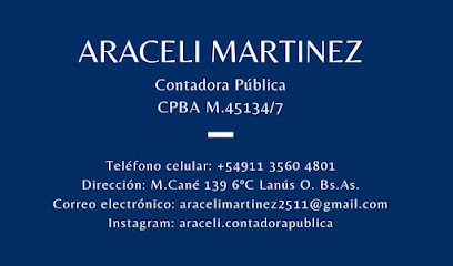 ARACELI MARTINEZ. CONTADORA PUBLICA