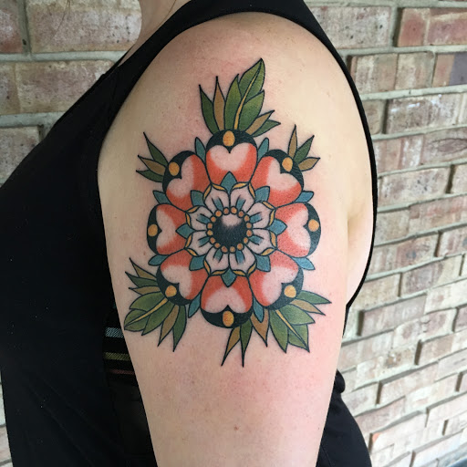 Explore half sleeve flower tattoo ideas, creative tattoo ideas in Tallmadge, available at Killjoy tattoo