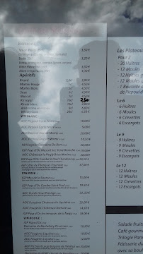 Restaurant Chez Alex & Lucie à Bouzigues (le menu)