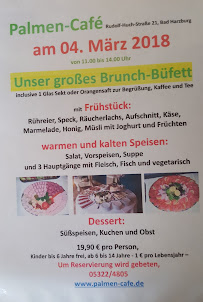 Menu du Palmencafé à Bad Harzburg