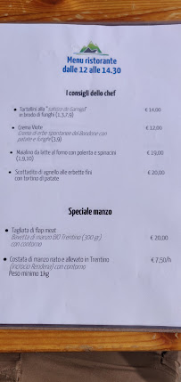 Capanna Viote à Monte Bondone menu