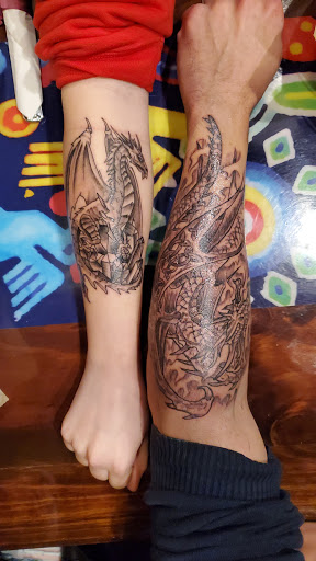 Explore painter tattoo ideas, creative tattoo ideas in West Hartford, available at Green Man Studio