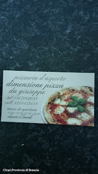 Pizzeria Dimensione Pizza à Chiari (le menu)