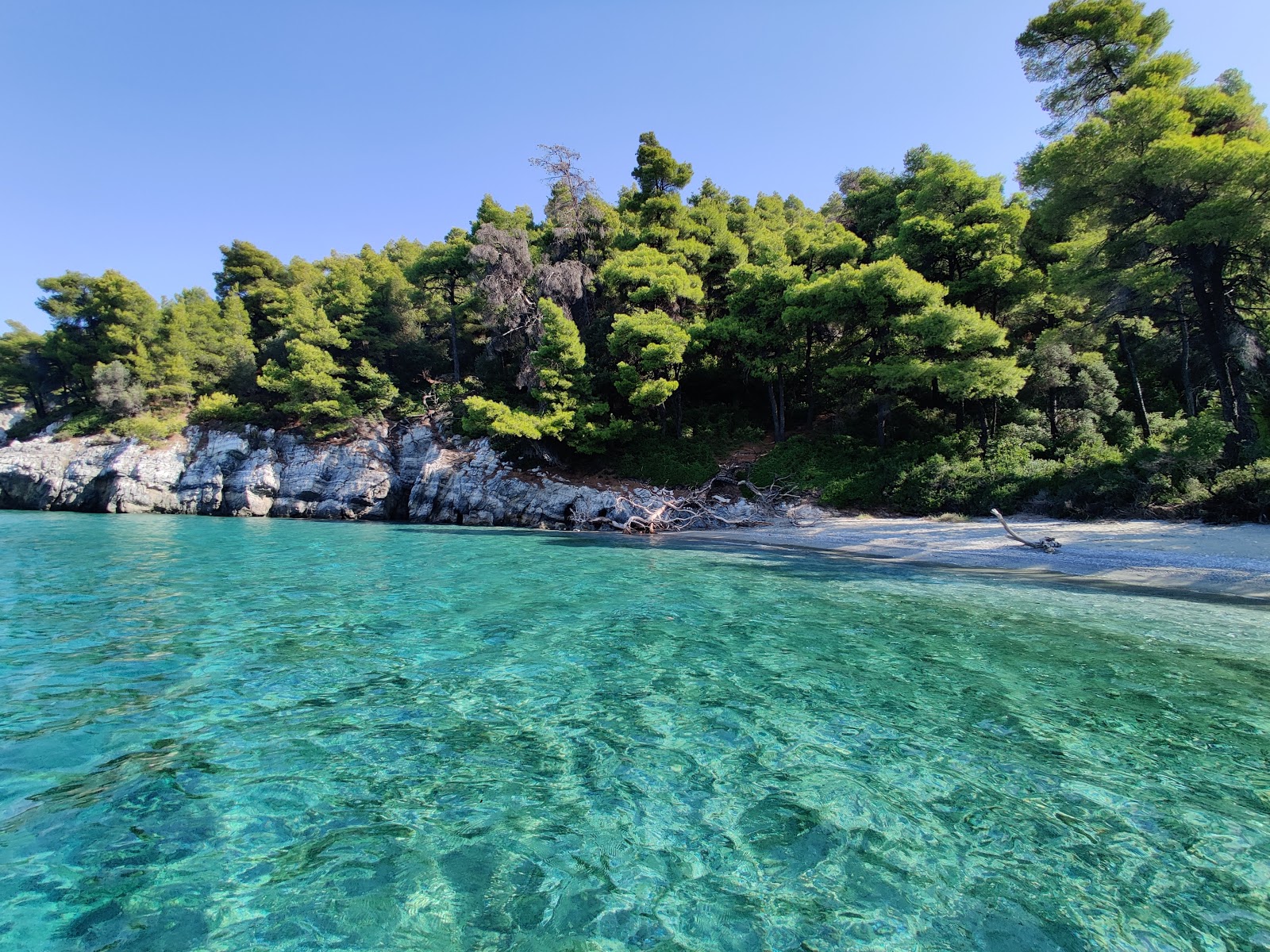 Ftelia beach'in fotoğrafı çakıl ile kum yüzey ile