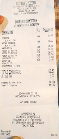 Sustable à Volla menu
