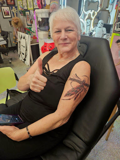Explore wolf sleeve tattoo ideas, creative tattoo ideas in Meridian, available at Burn The Boats Tattoo