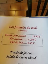 Auberge de Réals à Cessenon-sur-Orb menu