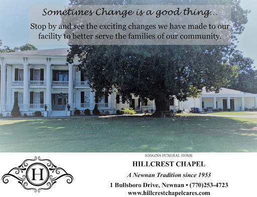 Funeral Home «Higgins Hillcrest Chapel Funeral Home», reviews and photos, 1 Bullsboro Dr, Newnan, GA 30263, USA