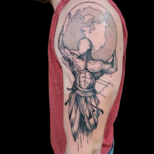 Explore new school tattoo ideas, creative tattoo ideas in Dubuque, available at The Crows Nest