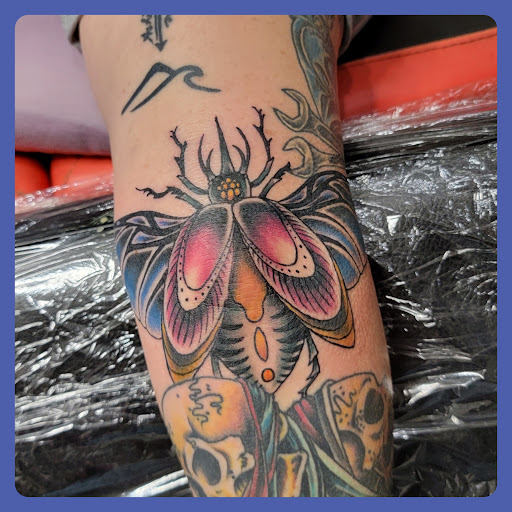 Explore calf muscle tattoo ideas, creative tattoo ideas in Elgin, available at Remember Me Tattoos