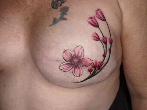 Explore elbow tattoo ideas, creative tattoo ideas in Longmont, available at Sharkys Paradise