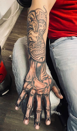 Explore back leg tattoo ideas, creative tattoo ideas in Denver, available at Viva La Raza Tattoo Club