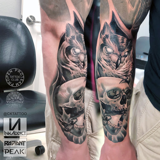 Explore fishing hook tattoo ideas, creative tattoo ideas in Galveston, available at Von Striga Art Parlor