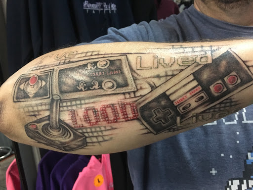 Explore arm and chest tattoo ideas, creative tattoo ideas in Pottstown, available at Beneath The Skin Tattoo