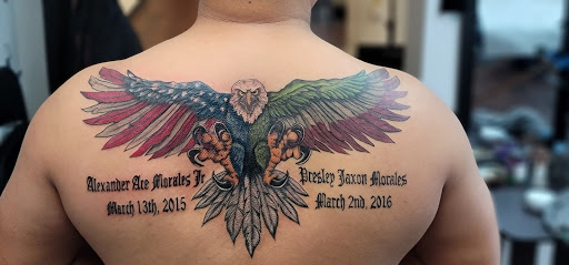 Explore full back tattoo ideas, creative tattoo ideas in Molalla, available at Back40Tattoo