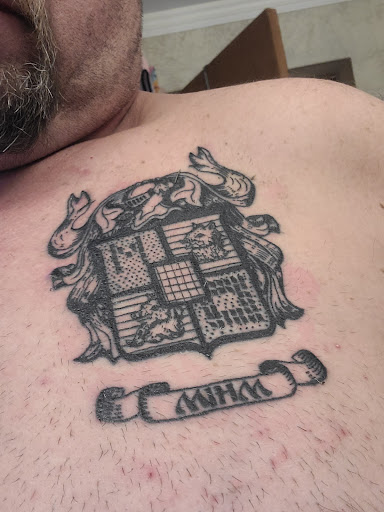 Explore coffee cup tattoo ideas, creative tattoo ideas in Fritch, available at Stars & Stripes Electric Tattoos