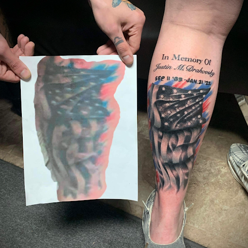 Explore emperor's new groove tattoo ideas, creative tattoo ideas in Sunbury, available at Knuckles & Needles Tattoo Parlor