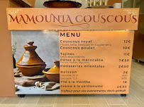 Menu du Mamounia Couscous à Carpentras
