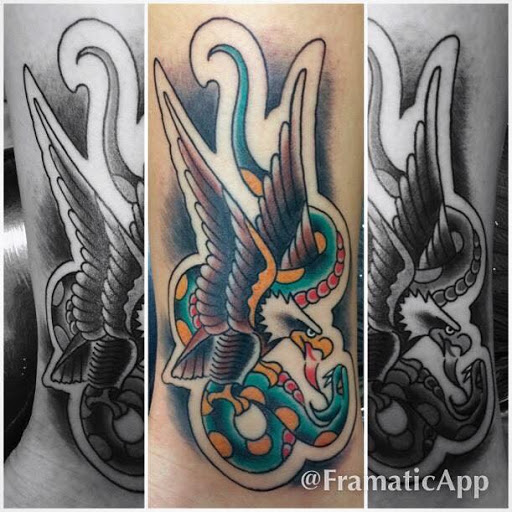 Explore thigh tattoo ideas for men, creative tattoo ideas in Mobile, available at Old Familiar Tattoo Company