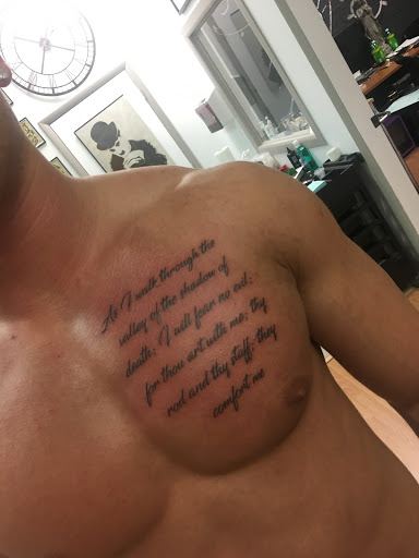 Explore chest tattoo cover up ideas, creative tattoo ideas in Farmington, available at TATTOO 13 & Laser Tattoo Removal