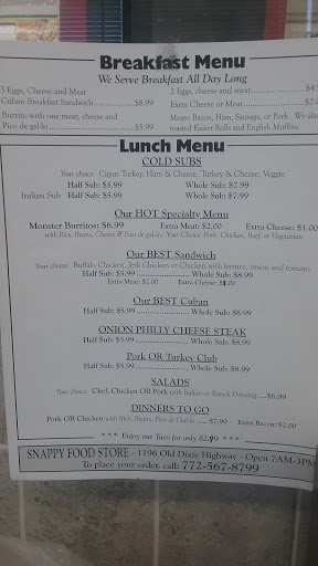 Convenience Store «Snappy Food Store», reviews and photos, 1196 Old Dixie Hwy, Vero Beach, FL 32960, USA