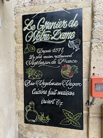 Le Grenier de Notre Dame à Paris menu