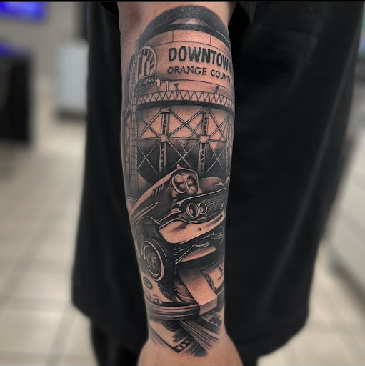 Explore men tattoo ideas leg, creative tattoo ideas in Hesperia, available at Inceptive Art Studio