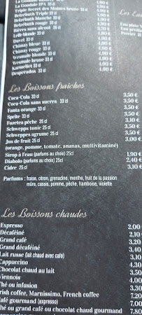 Chez Antoine à Bray-Dunes menu