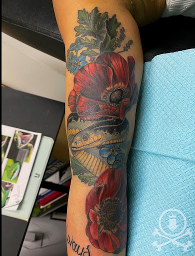 Explore hiking tattoo ideas, creative tattoo ideas in Gloucester City, available at 12 oz. Studios Tattoos and Piercing Brooklawn