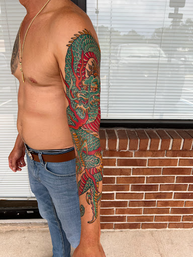 Explore ignorant style tattoo ideas, creative tattoo ideas in Jacksonville, available at Idle Hands Tattoo Co.
